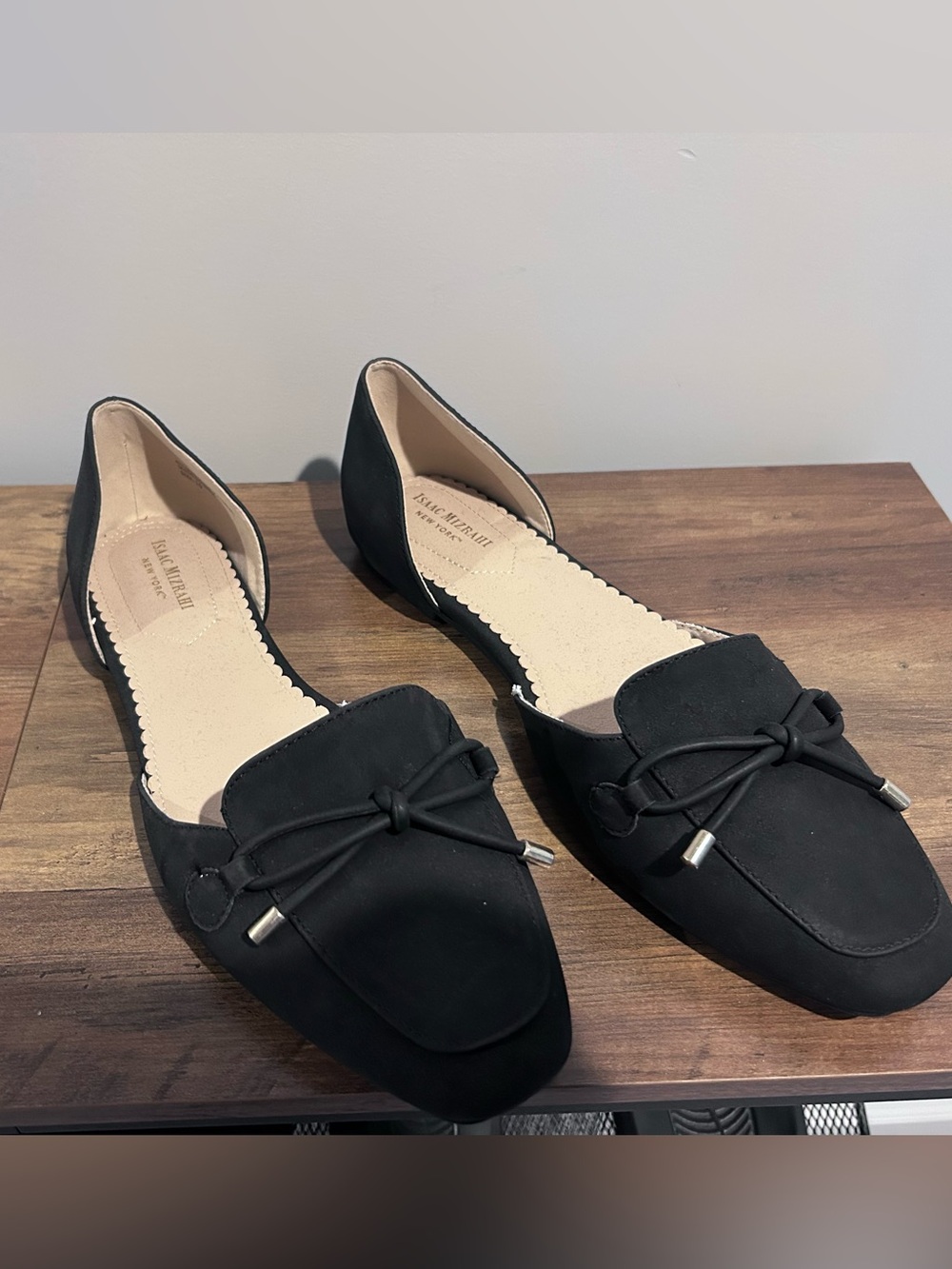 Isaac Mizrahi Black D'Orsay Loafers Flats